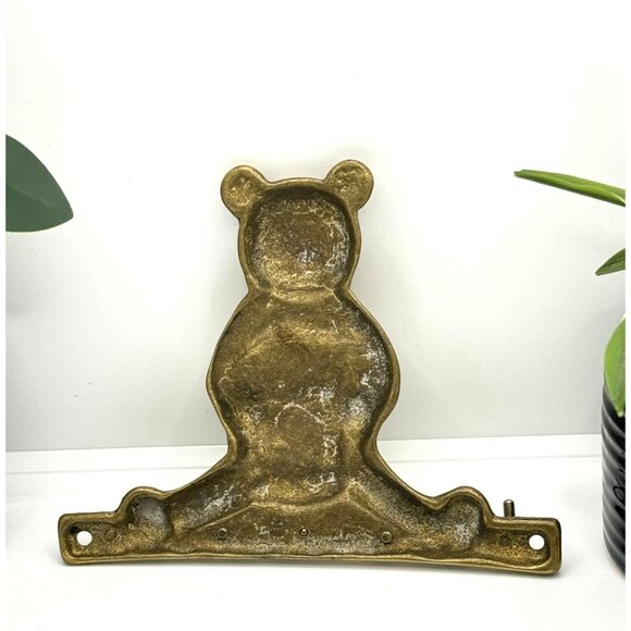 Vintage Brass Bear Key Holder Rack - Picture 2 of 5